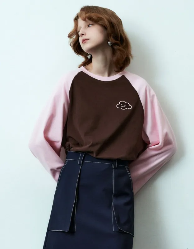 Cloud Printed Crew Neck Loose T-Shirt sold by Urban Revivo