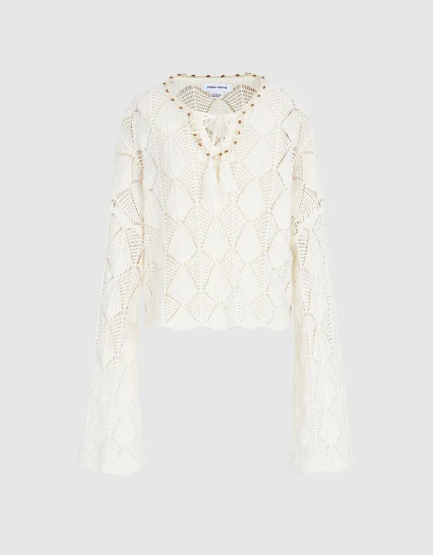 Pointelle Knitted Top sold by Urban Revivo