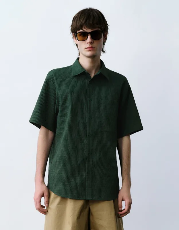 Drop Shoulder Waffle Pattern Shirt sold by Urban Revivo