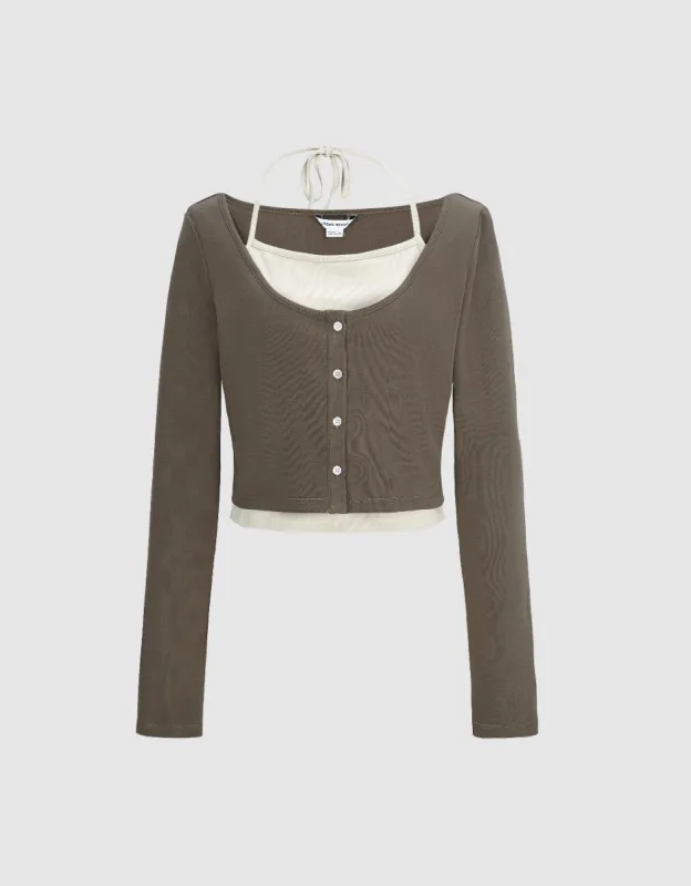 2 In 1 Crew Neck Straight T-Shirt sold by Urban Revivo