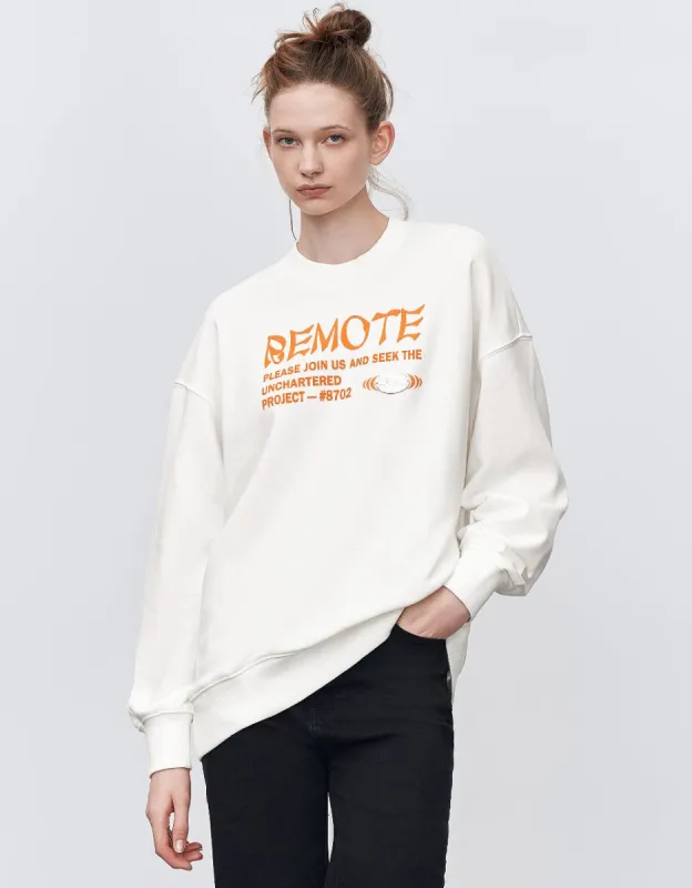 Letter Printed Crew Neck Loose Sweatshirt sold by Urban Revivo