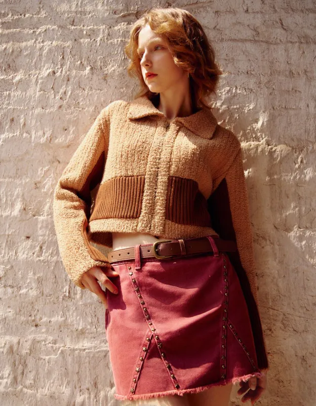 Zipper Front Knitted Cardigan sold by Urban Revivo