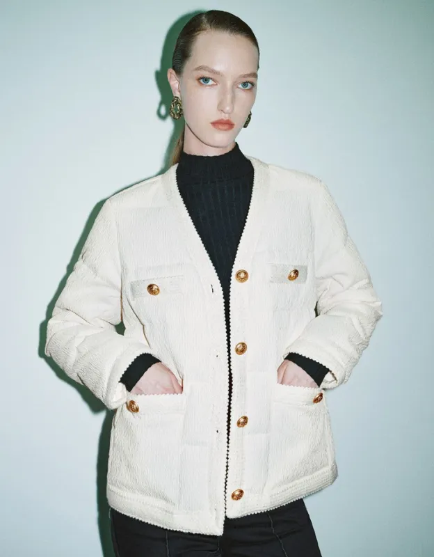 V-Neck Down Jacket sold by Urban Revivo