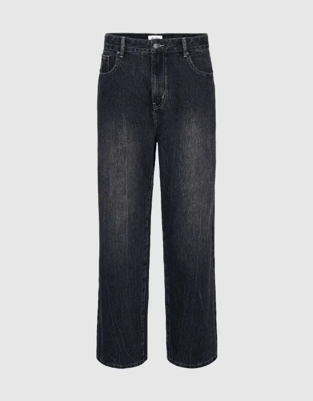 Loose Straight Jeans sold by Urban Revivo