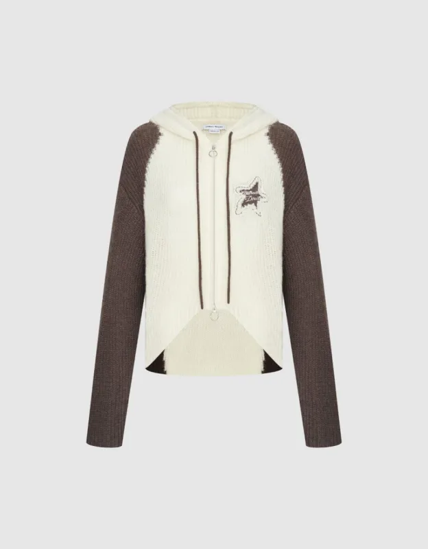 Zipper Front Knitted Cardigan sold by Urban Revivo