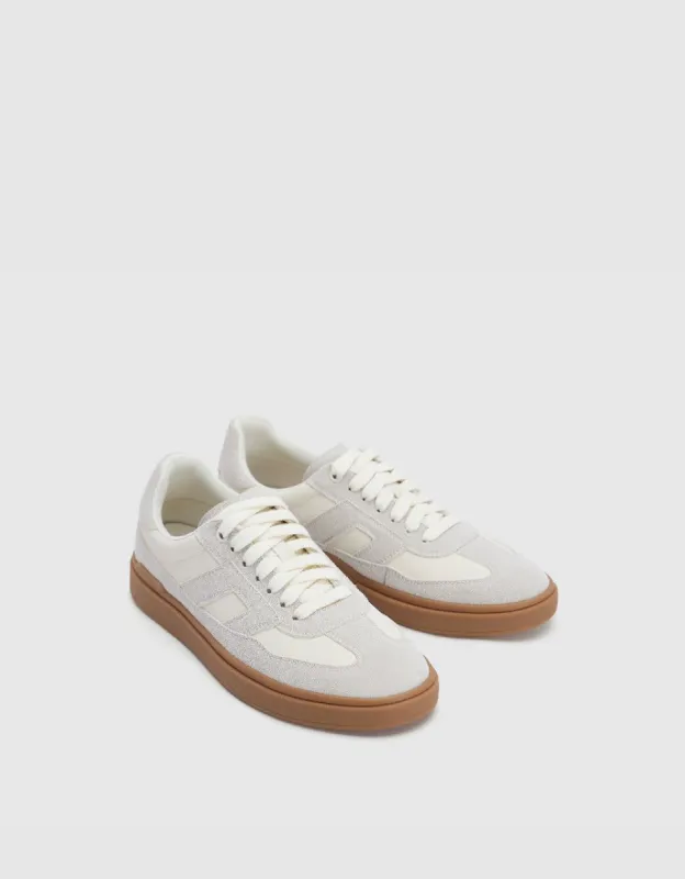 Vegan Leather Round Toe Sneakers sold by Urban Revivo