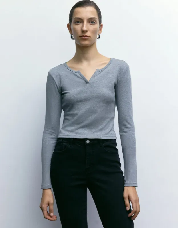 Basic Crew Neck Knitted T-Shirt sold by Urban Revivo