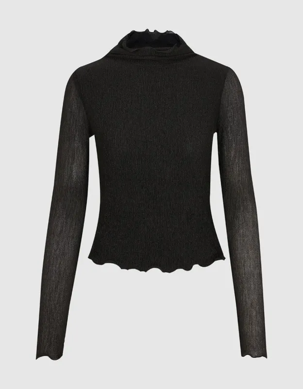 Turtle Neck Skinny Knitted T-Shirt sold by Urban Revivo