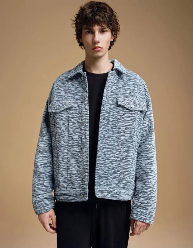Textured Loose Denim Jacket sold by Urban Revivo