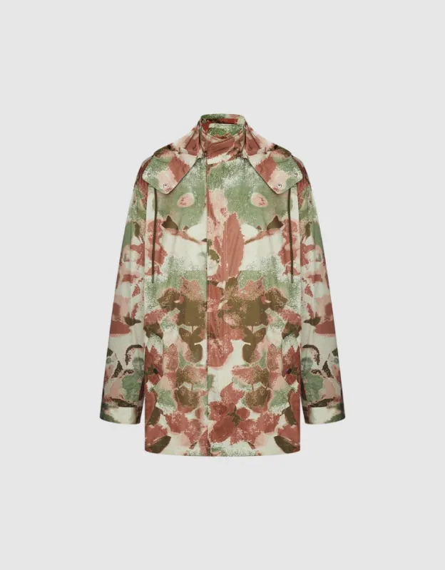 Printed Hooded Trench Coat sold by Urban Revivo