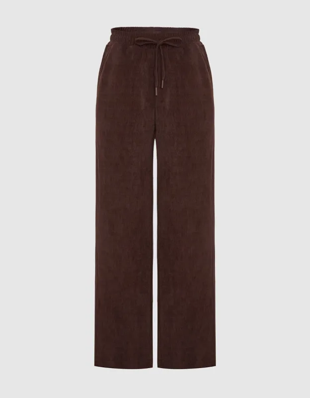 Drawstring Waist Knitted Straight Pants sold by Urban Revivo