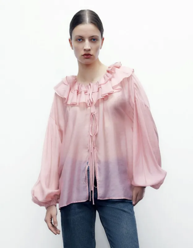 Drop Should Ruffle Lapel Shirt sold by Urban Revivo