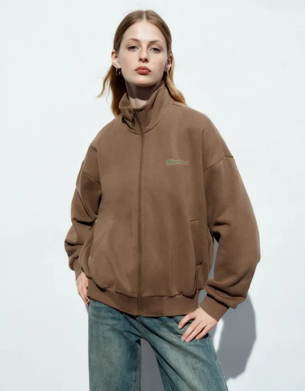 Zipper Front Stand Collar Straight Jacket sold by Urban Revivo