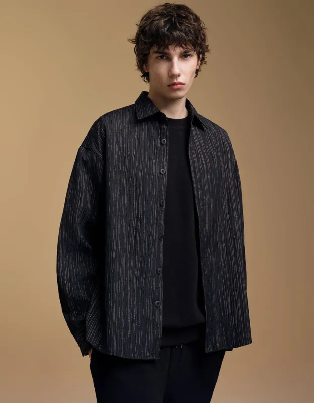Textured Oversized Shirt sold by Urban Revivo