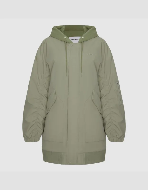 Zip Up Front Hoodie Padded Coat sold by Urban Revivo