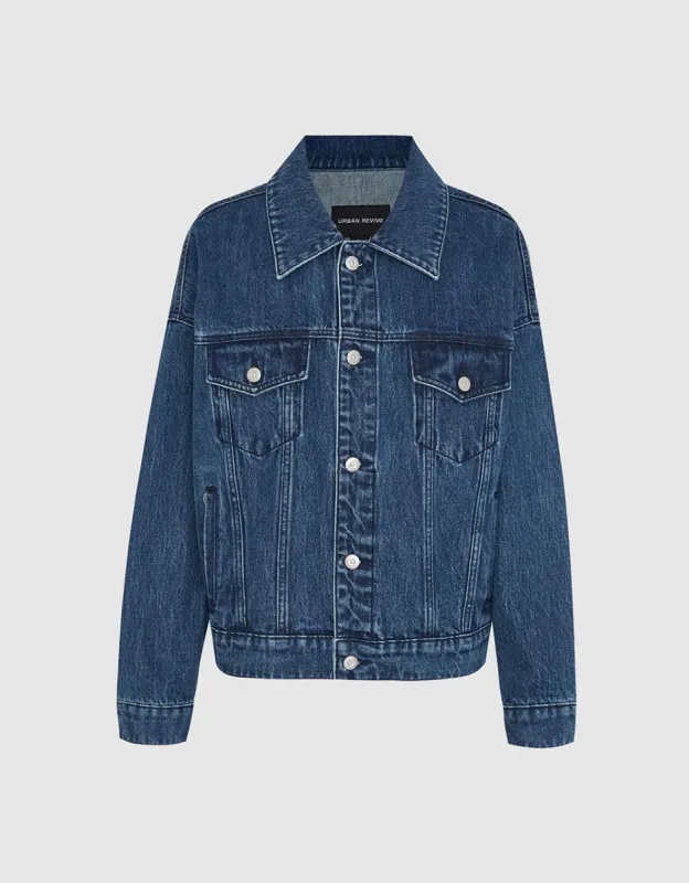 Drop Shoulder Sleeve  Denim Jacket sold by Urban Revivo