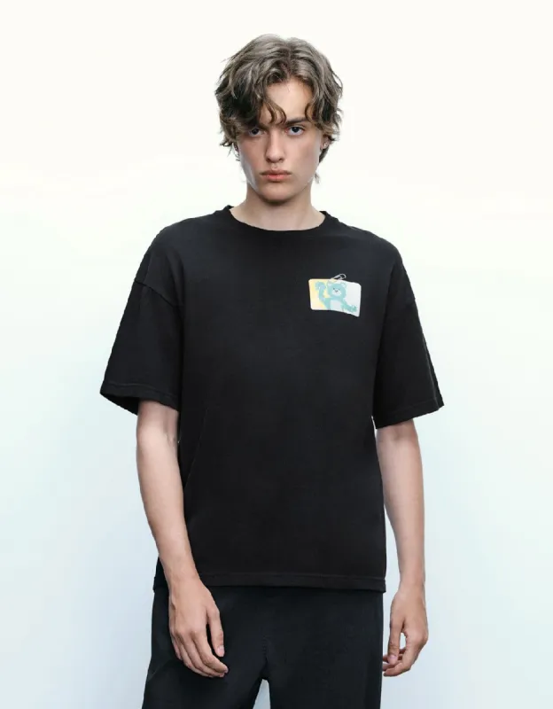 Bear Printed Crew Neck T-Shirt sold by Urban Revivo