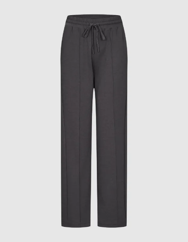 Drawstring Waist Knitted Straight Pants sold by Urban Revivo