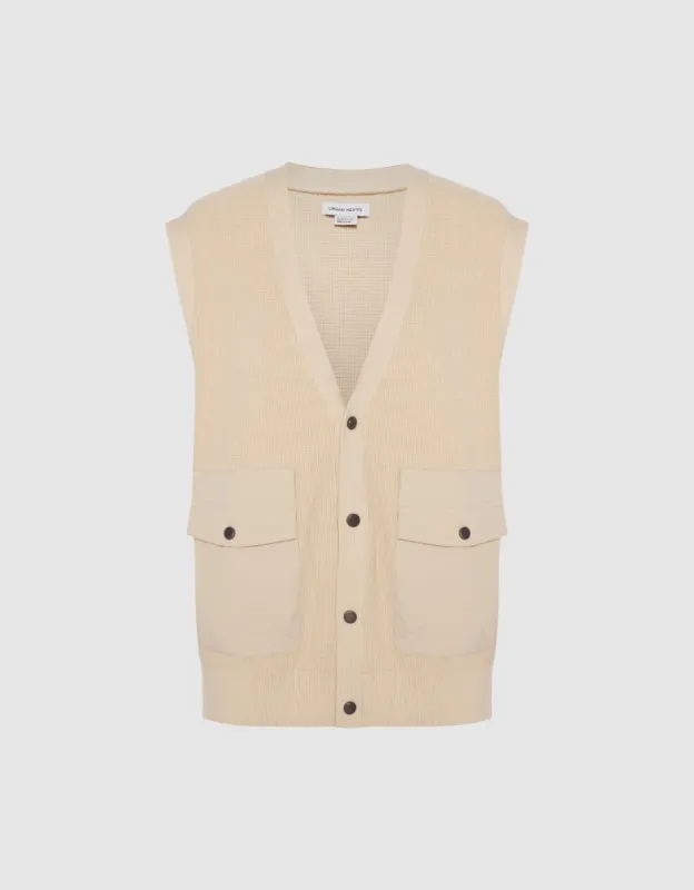 Knitted Vest With Pockets sold by Urban Revivo