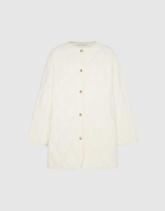 Crew Neck Button Up Puffer made by Urban Revivo