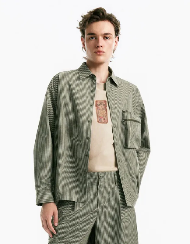 Striped Jacket With Pocket sold by Urban Revivo