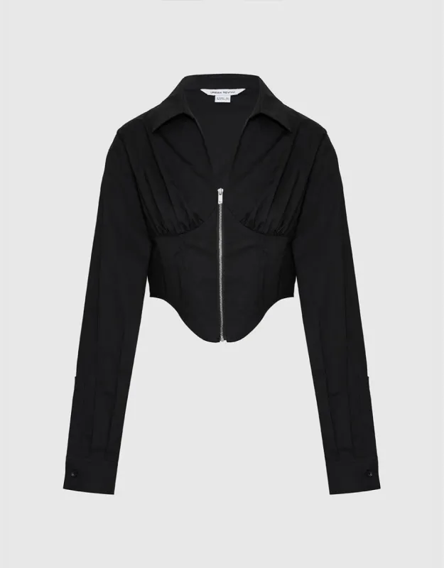 Zipper Front Shirt sold by Urban Revivo