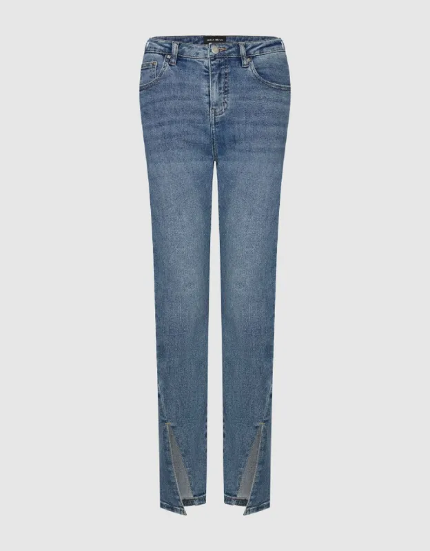 Split Hem Straight Jeans sold by Urban Revivo