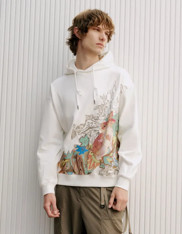 Bunny Print Oversized Hoodie made by Urban Revivo