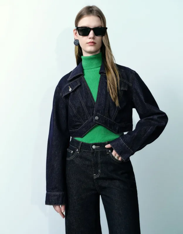 Lapel Denim Shirt sold by Urban Revivo