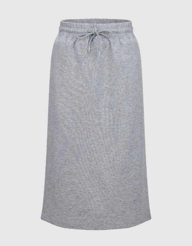 Drawstring Waist Midi Straight Skirt sold by Urban Revivo