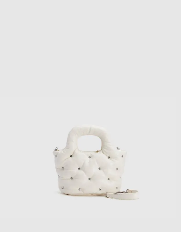 Rhinestone Décor Vegan Leather Shoulder Bag made by Urban Revivo