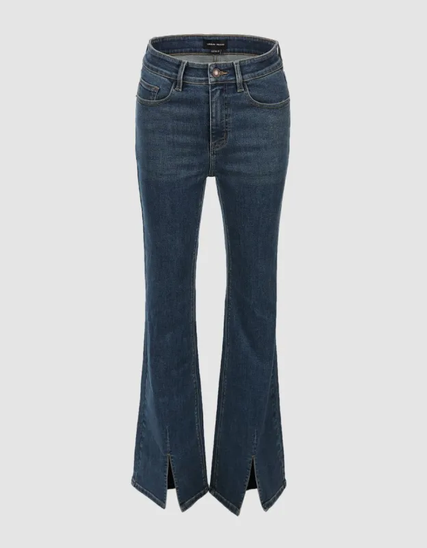Split Hem Flared Jeans sold by Urban Revivo