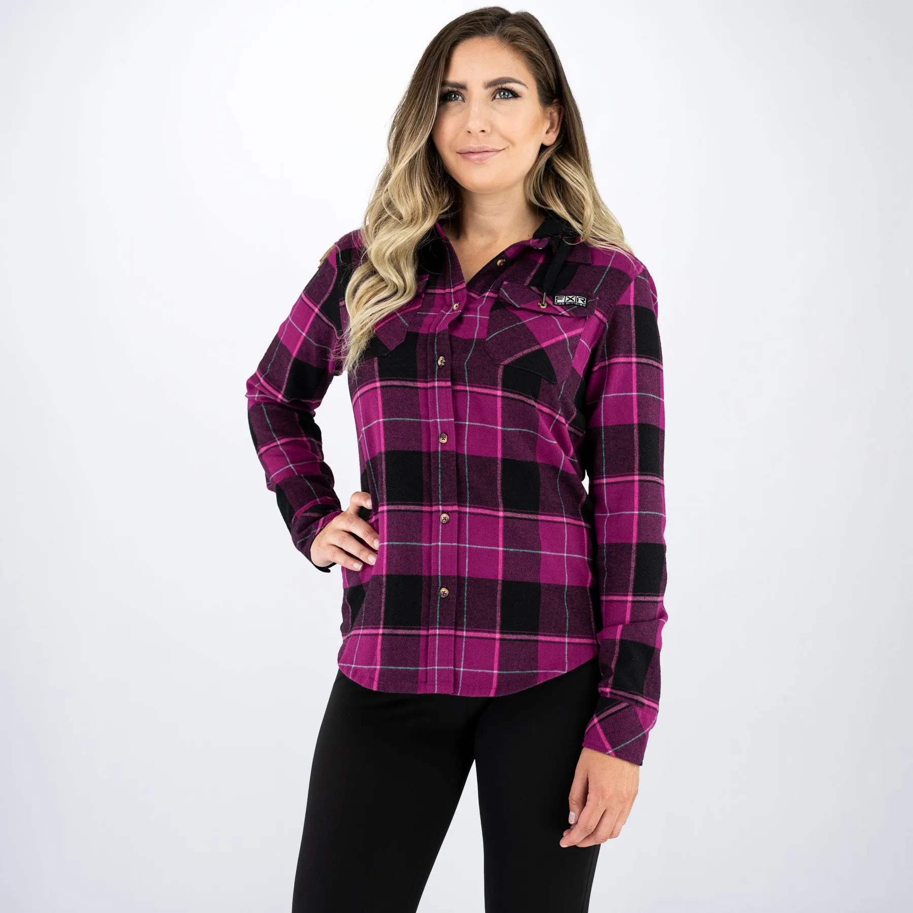 Women's Timber Hooded Flannel Shirt sold by FXR product image thumbnail 3