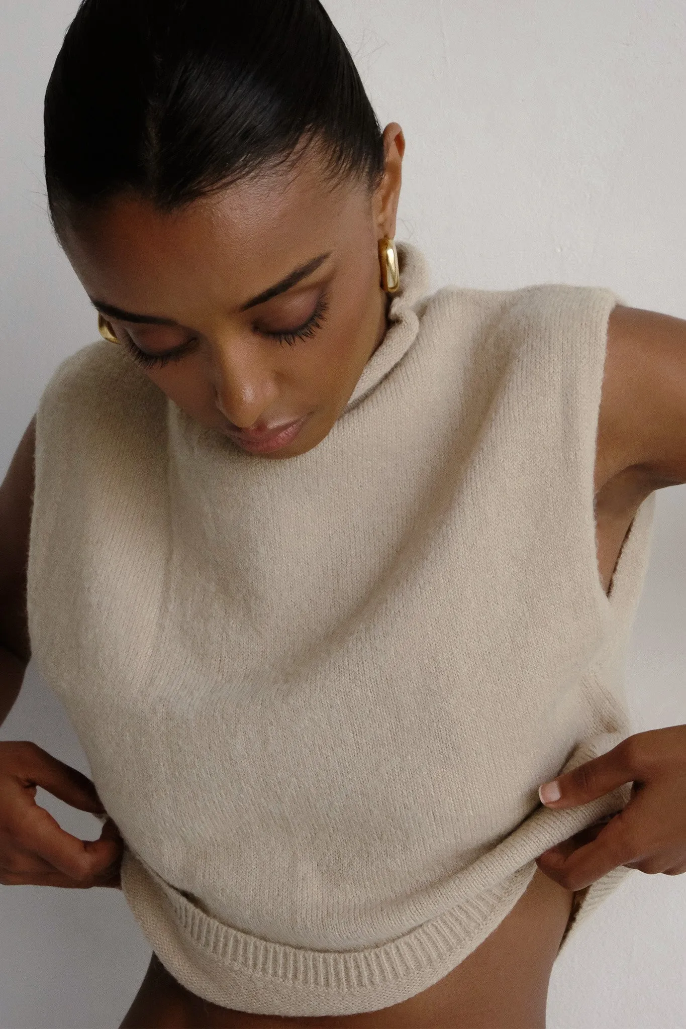 Mock Neck Knit Sweater sold by RE ONA