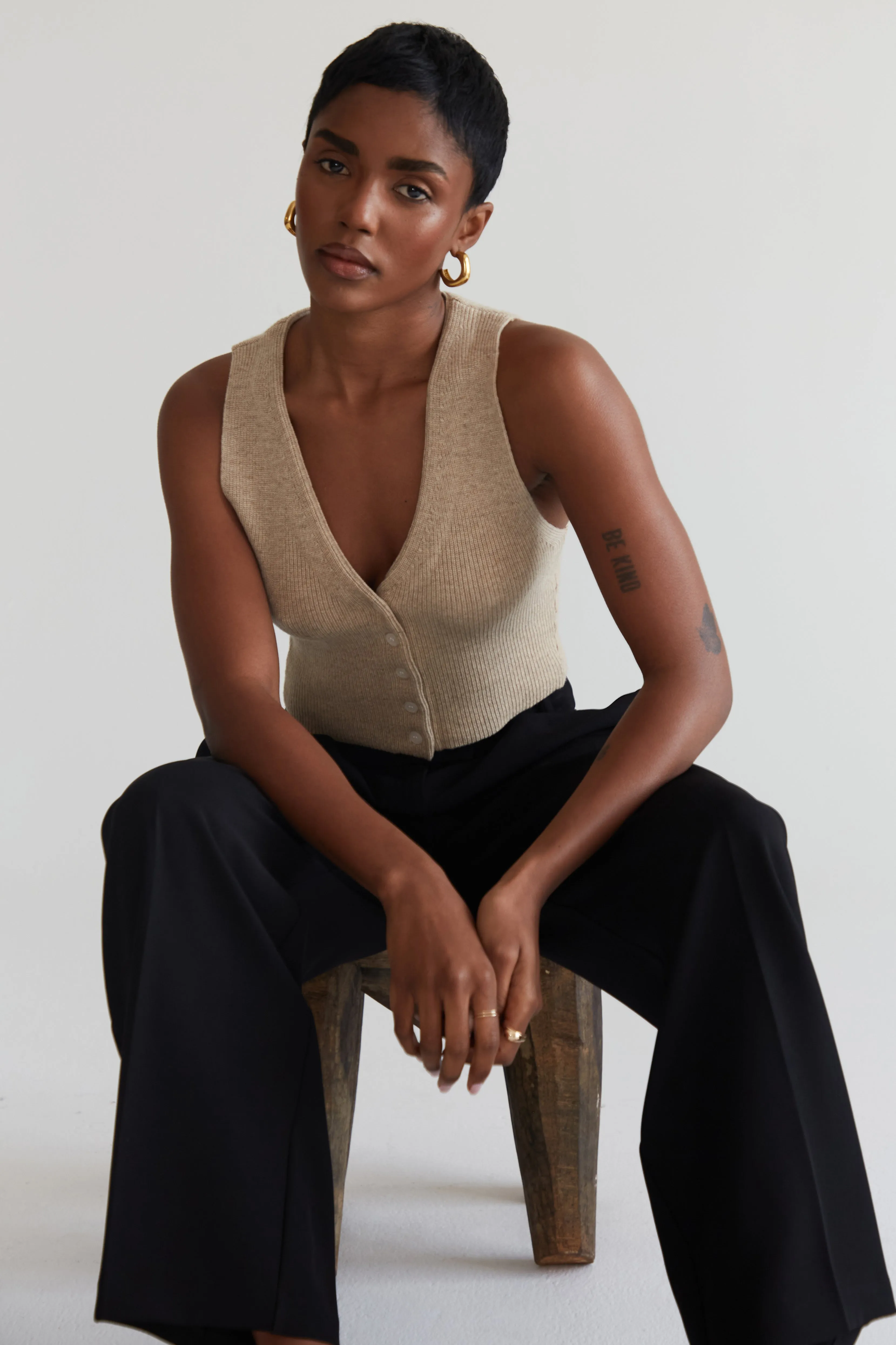 Knit Button Vest — Archive Fit sold by RE ONA product image thumbnail 4