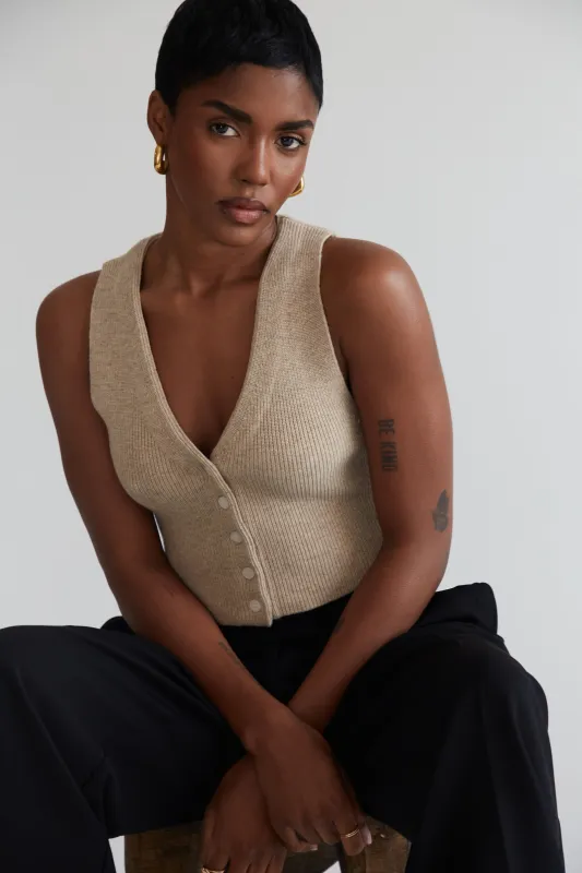 Knit Button Vest — Archive Fit sold by RE ONA