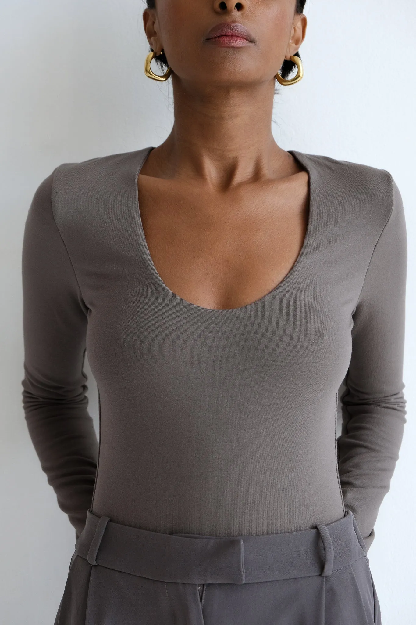 Scoop Long Sleeve Bodysuit sold by RE ONA product image thumbnail 3