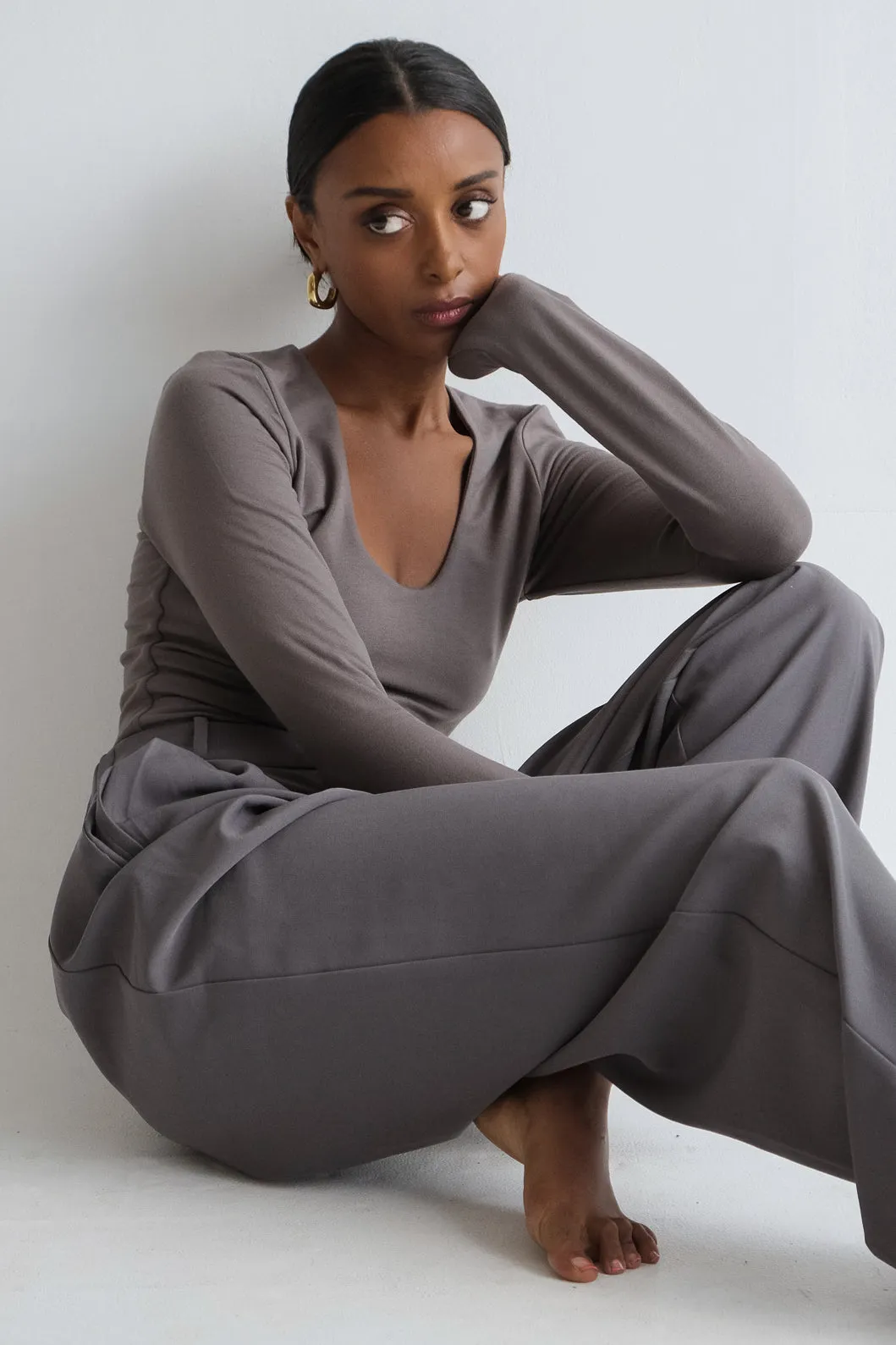 Scoop Long Sleeve Bodysuit sold by RE ONA