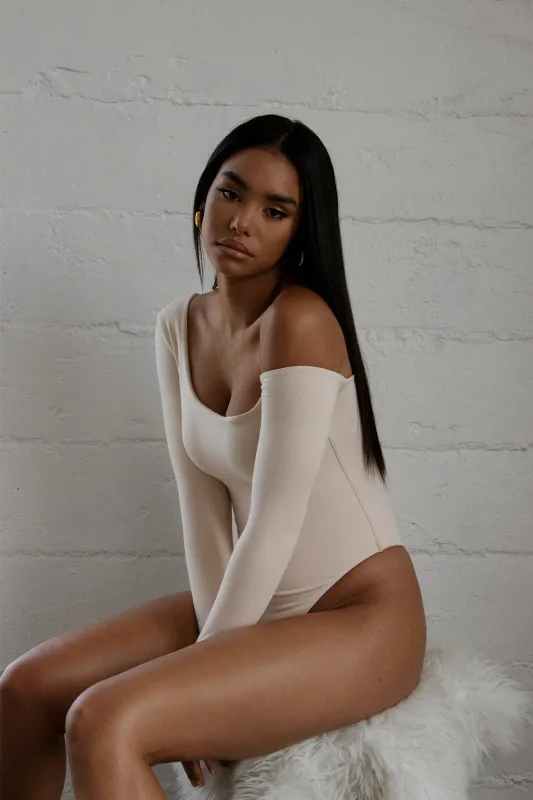 Off Shoulder Long Sleeve Bodysuit sold by RE ONA