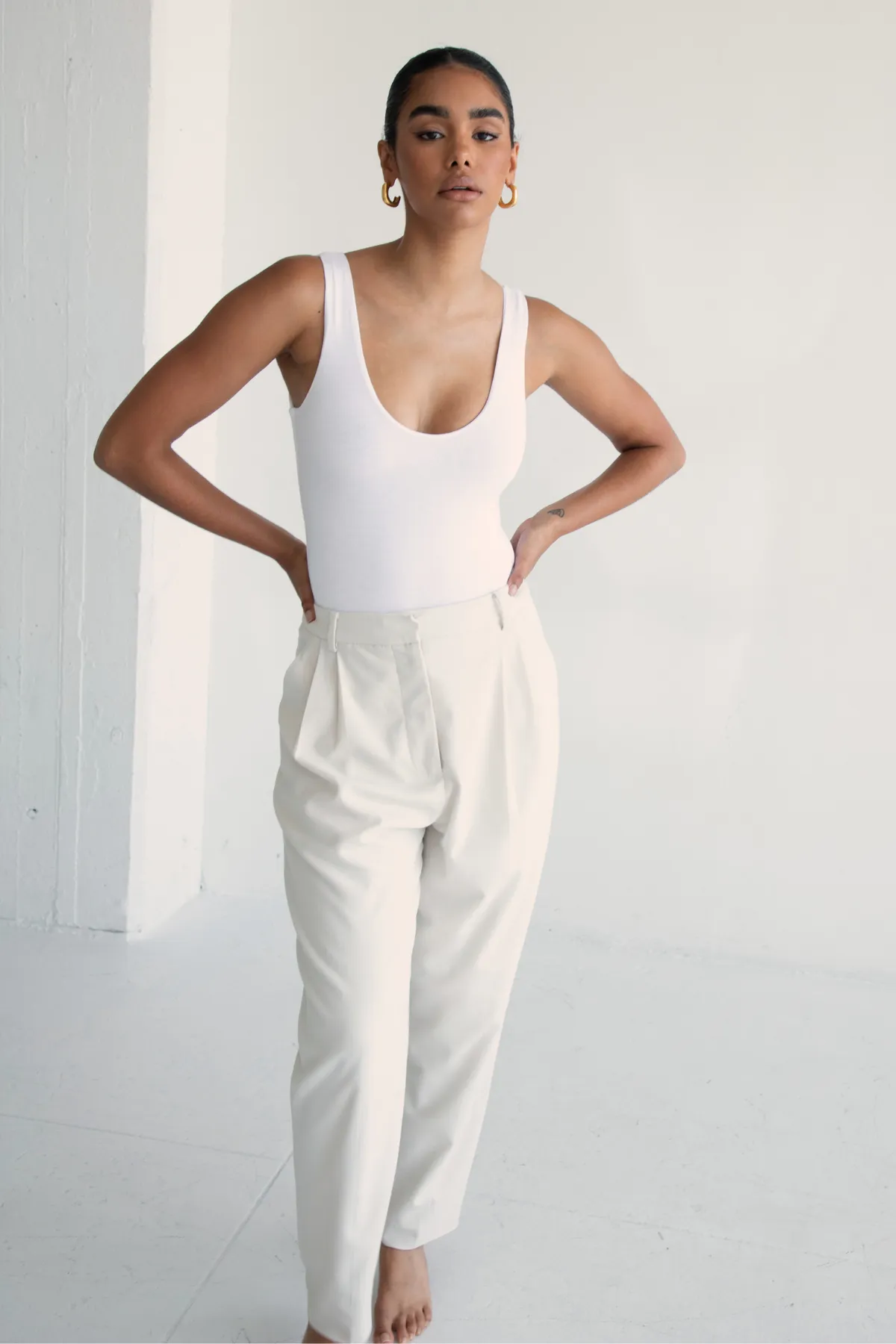 Tapered Twill Trousers sold by RE ONA product image thumbnail 5