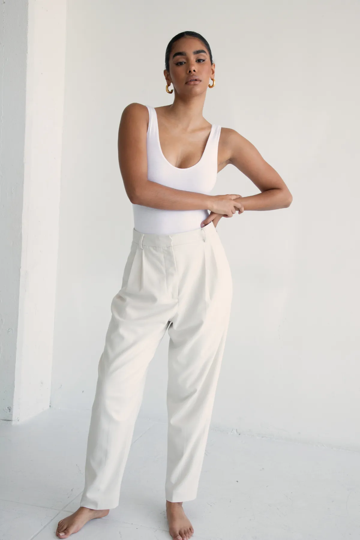 Tapered Twill Trousers sold by RE ONA product image thumbnail 2