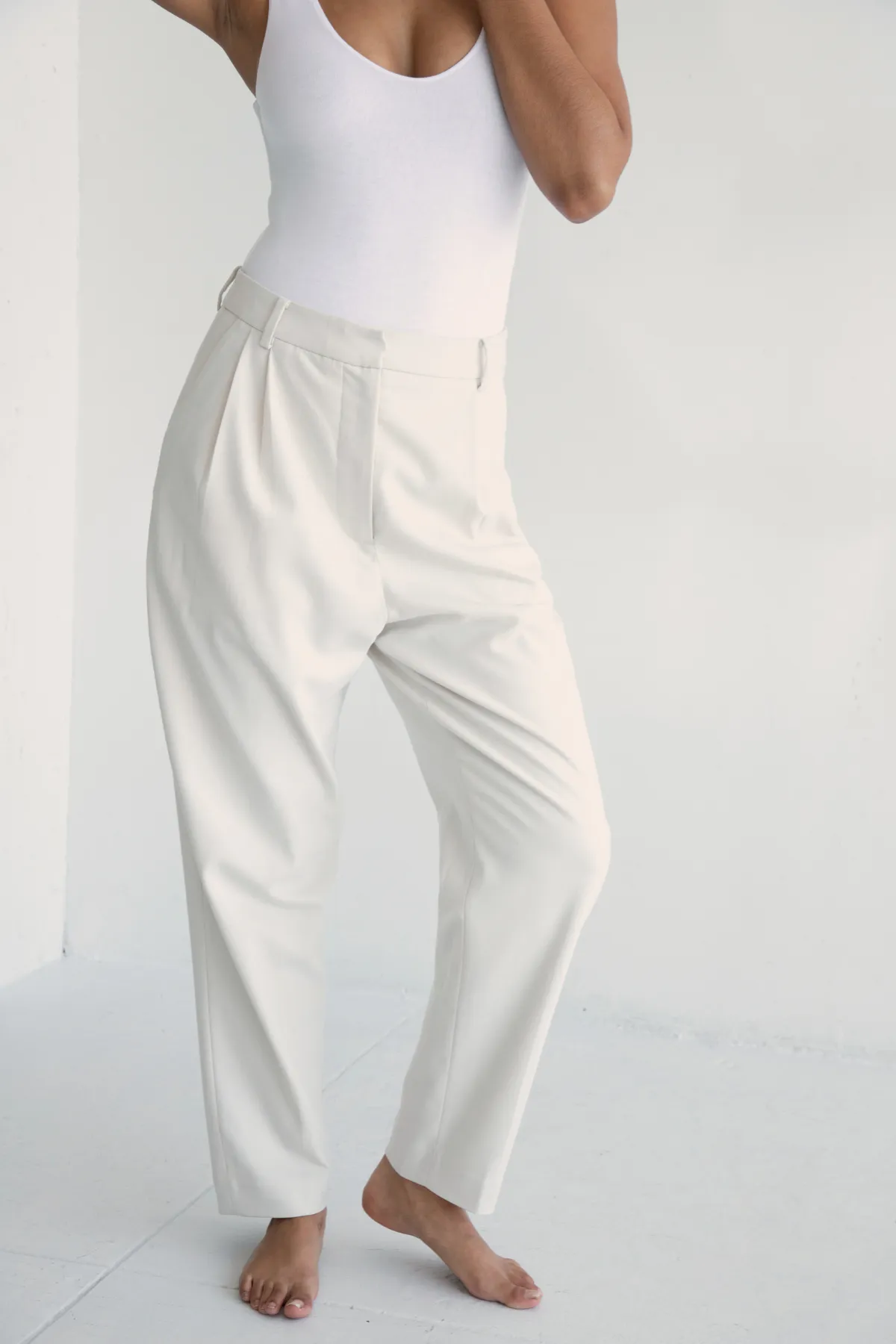 Tapered Twill Trousers sold by RE ONA product image thumbnail 4