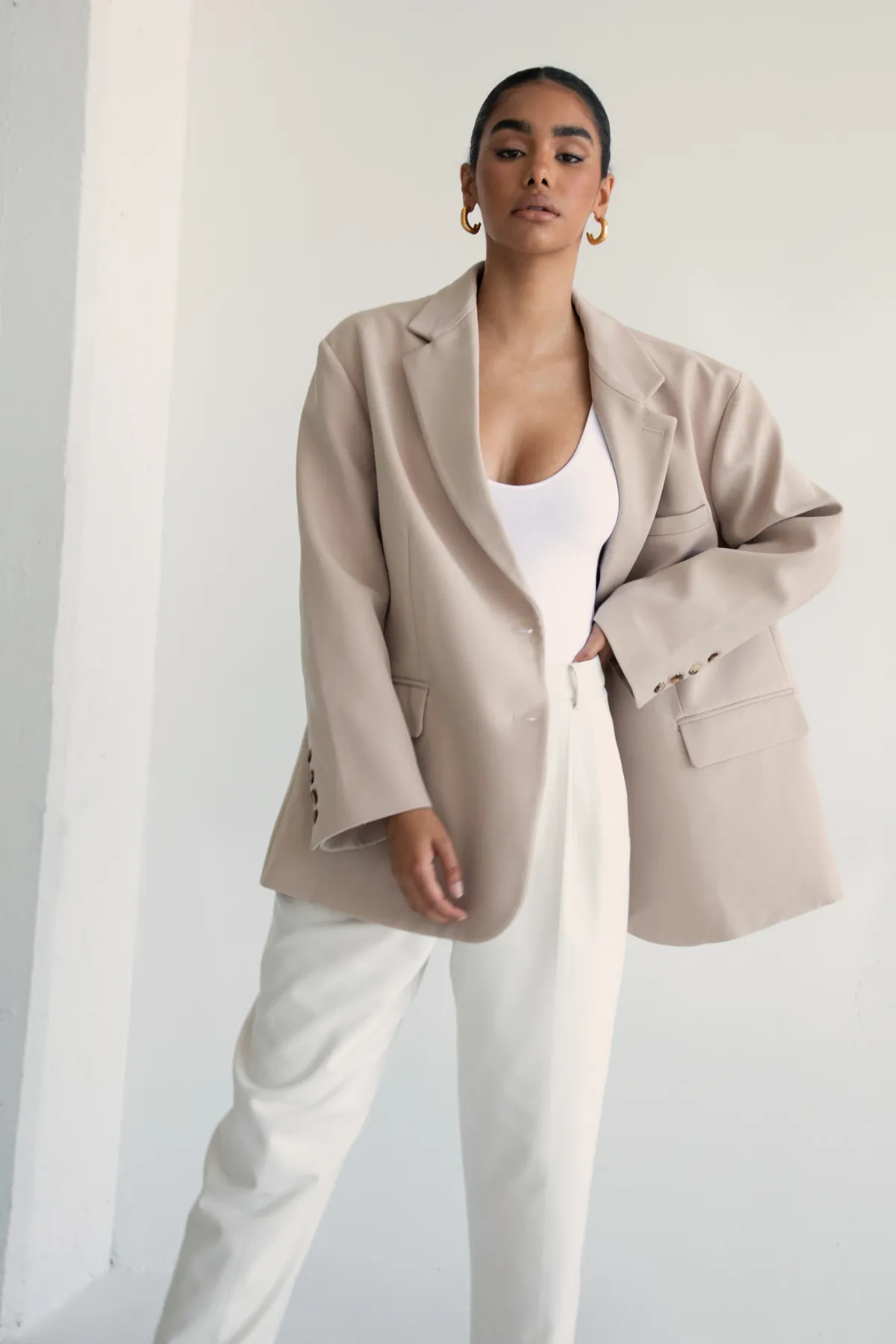 Tapered Twill Trousers sold by RE ONA