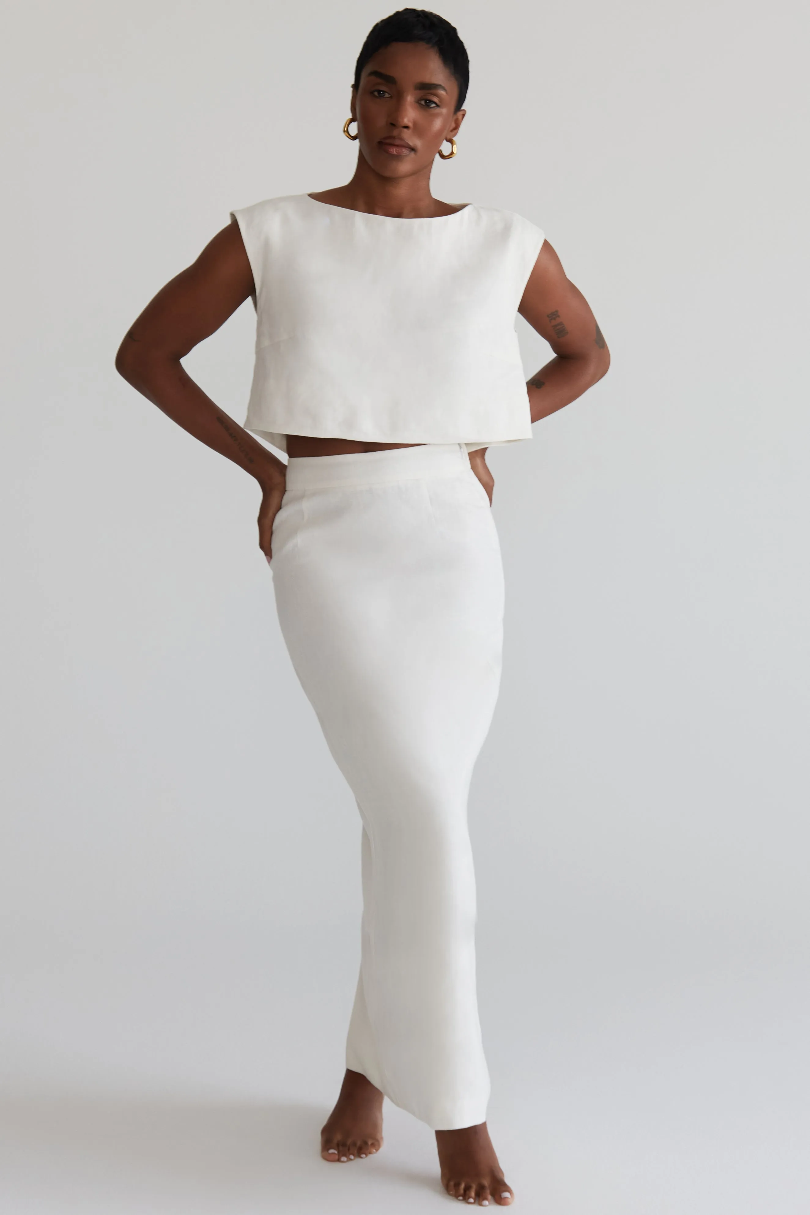 Linen Pencil Skirt — Archive Fit sold by RE ONA product image thumbnail 4