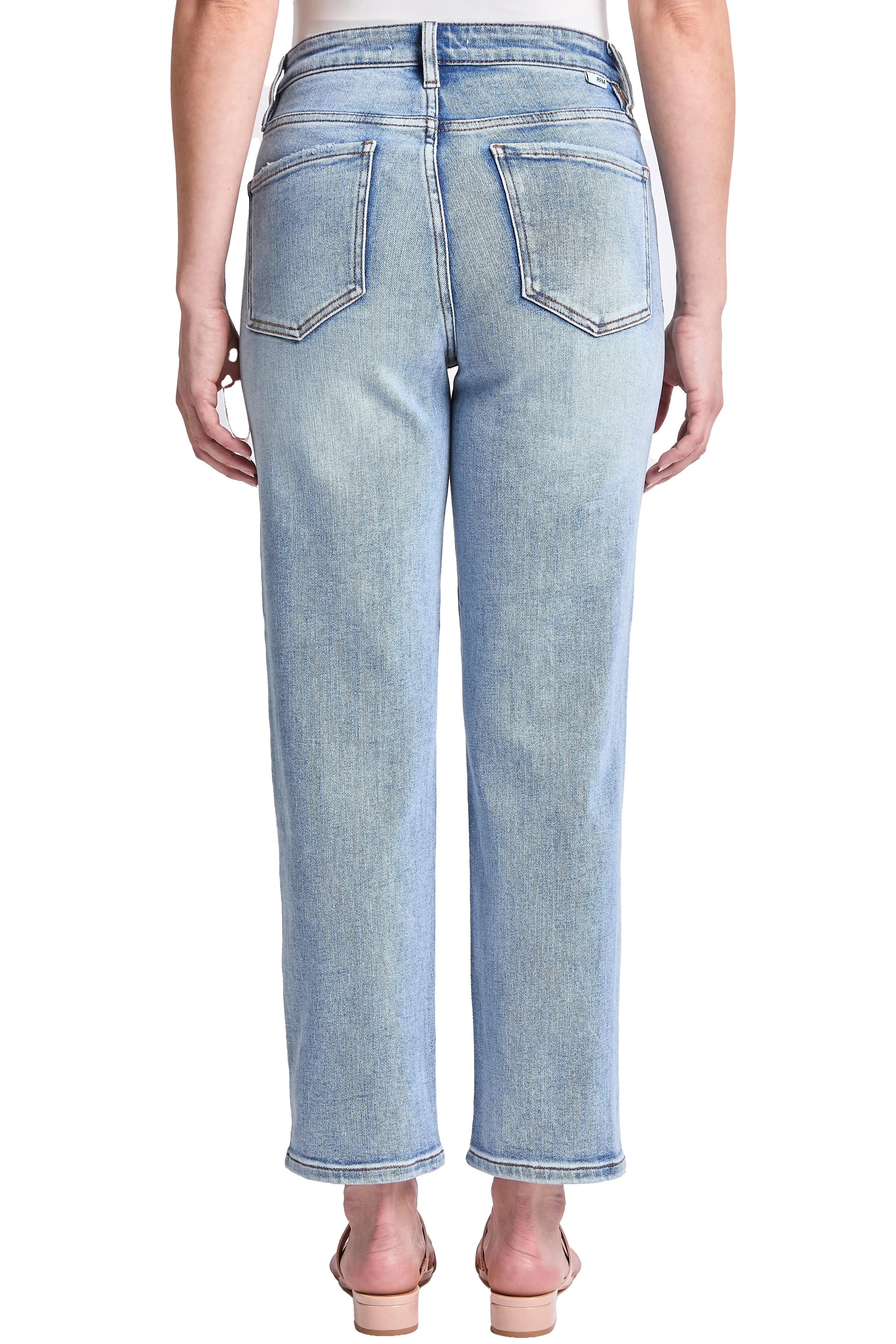 Dylan Mid Rise Asymmetric Cropped Straight Leg Jeans sold by RFM Denim product image thumbnail 3