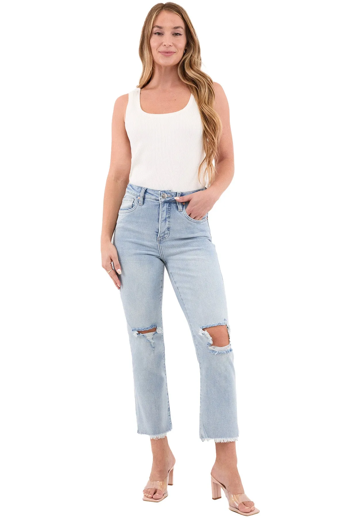 Dylan High Rise Cropped Straight Leg Jeans sold by RFM Denim product image thumbnail 5