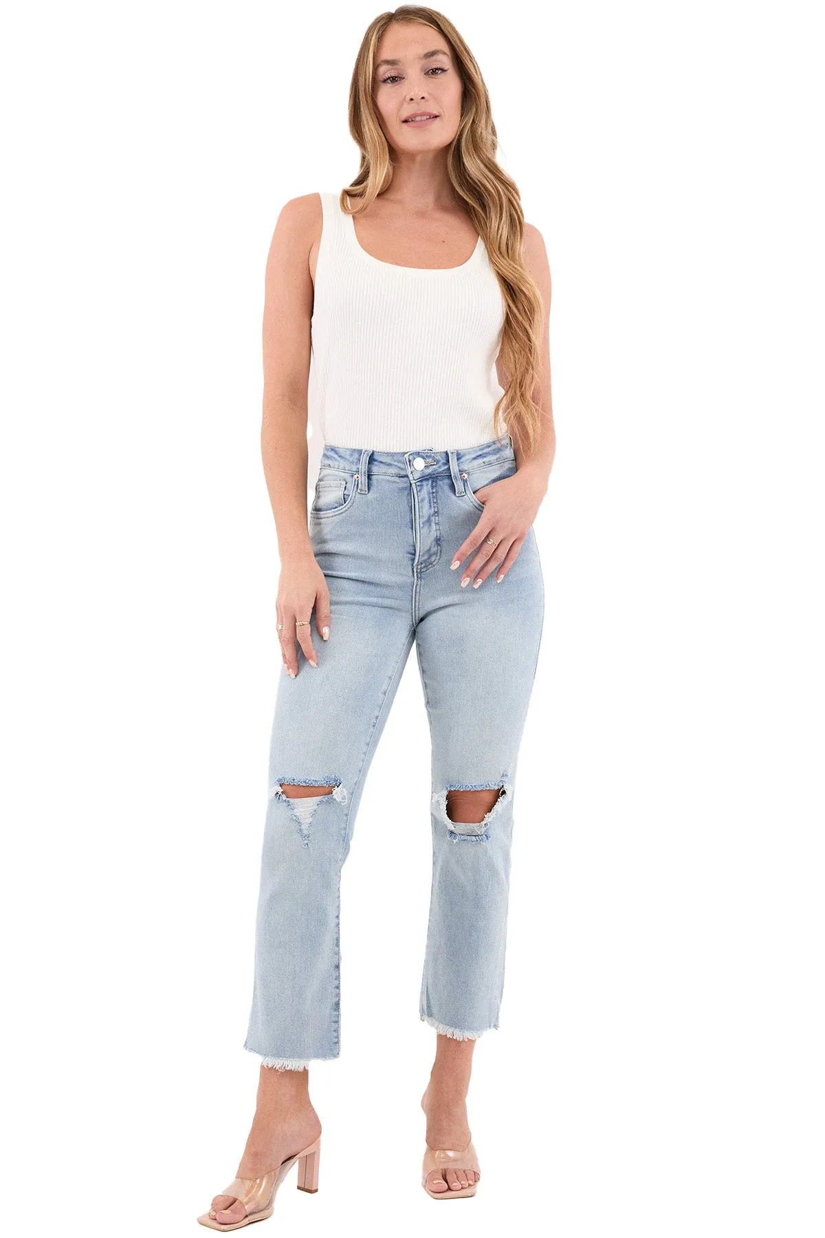 Dylan High Rise Cropped Straight Leg Jeans sold by RFM Denim product image thumbnail 4