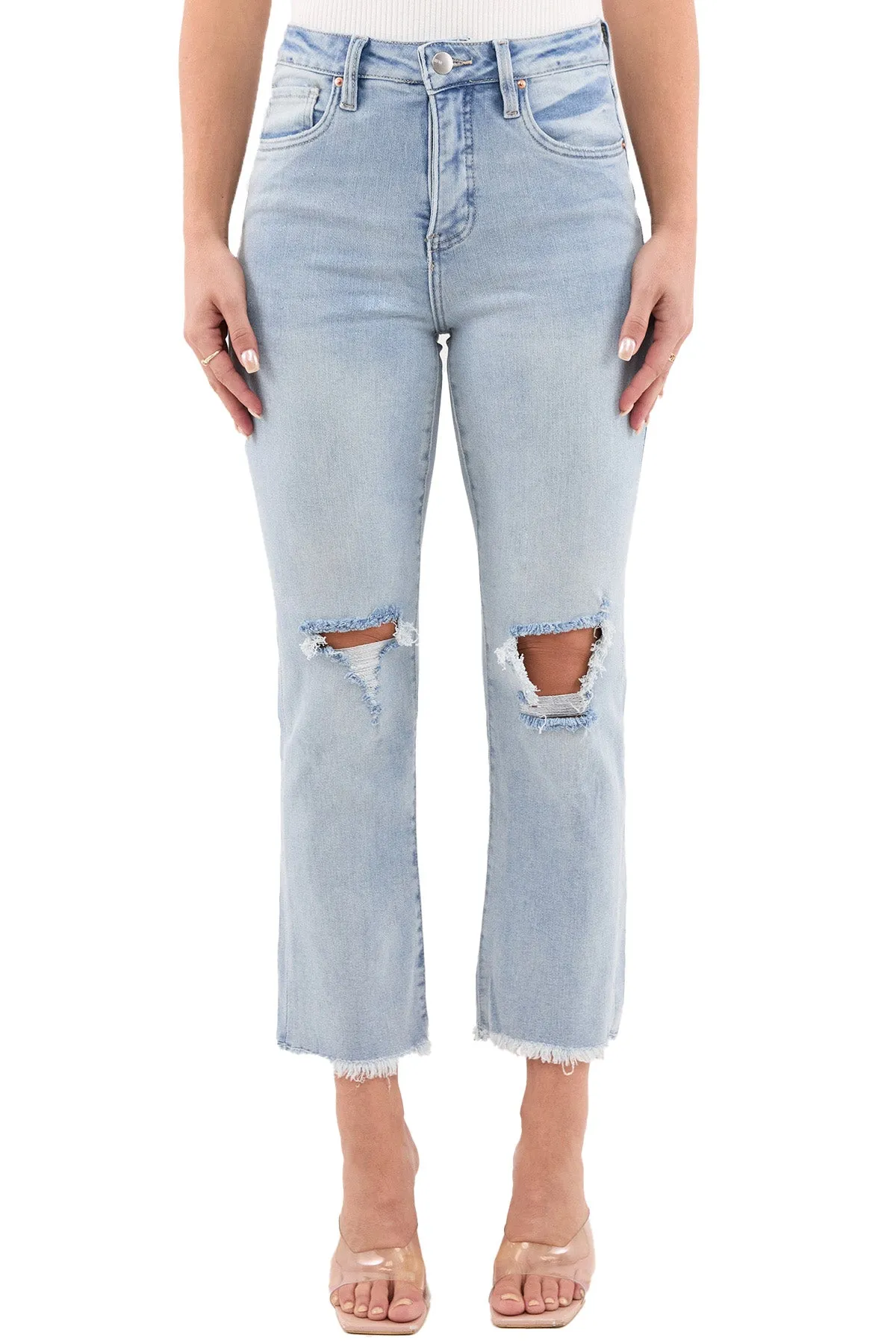 Dylan High Rise Cropped Straight Leg Jeans sold by RFM Denim