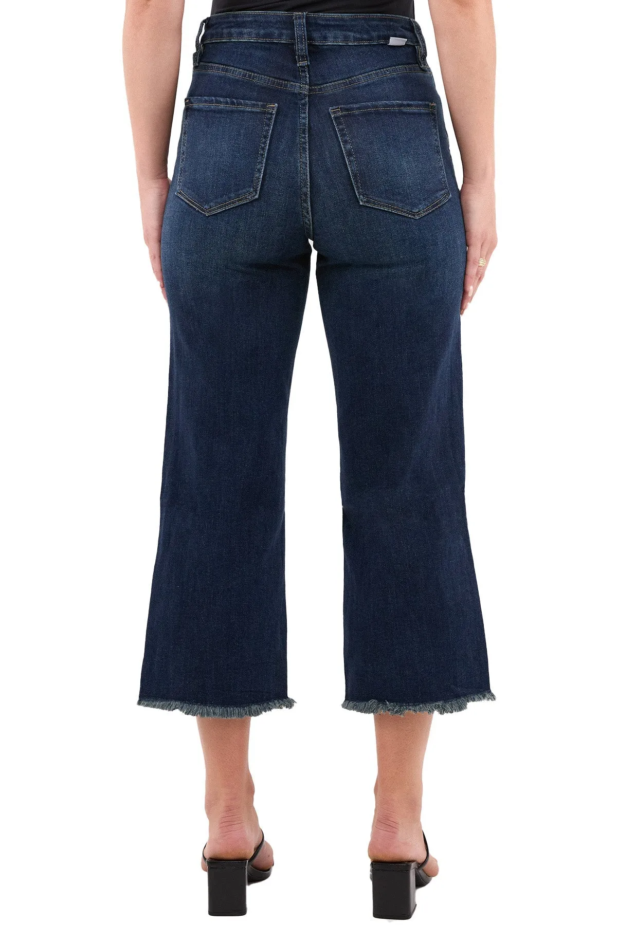 Chloe High Rise Wide Leg Cropped Frayed Jeans sold by RFM Denim product image thumbnail 3