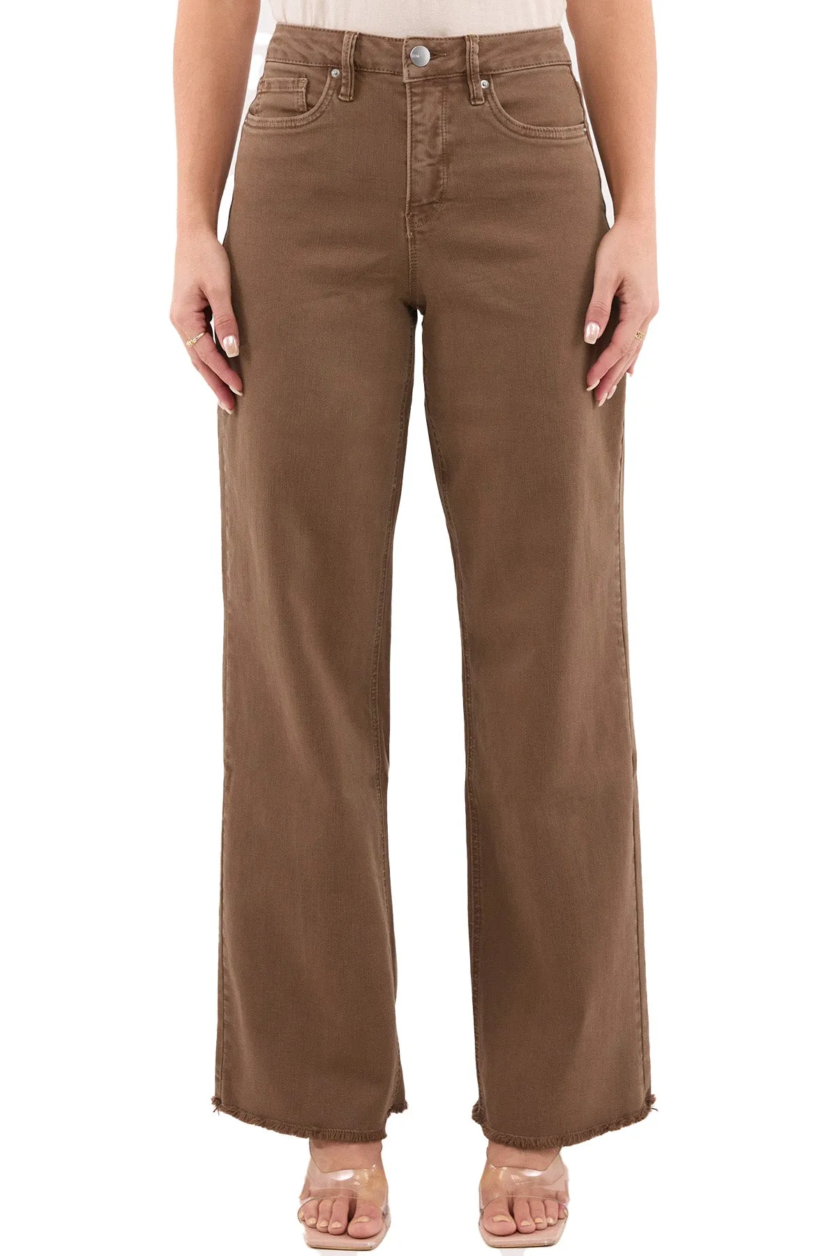 Plus Chloe High Rise Frayed Wide Leg Pants sold by RFM Denim